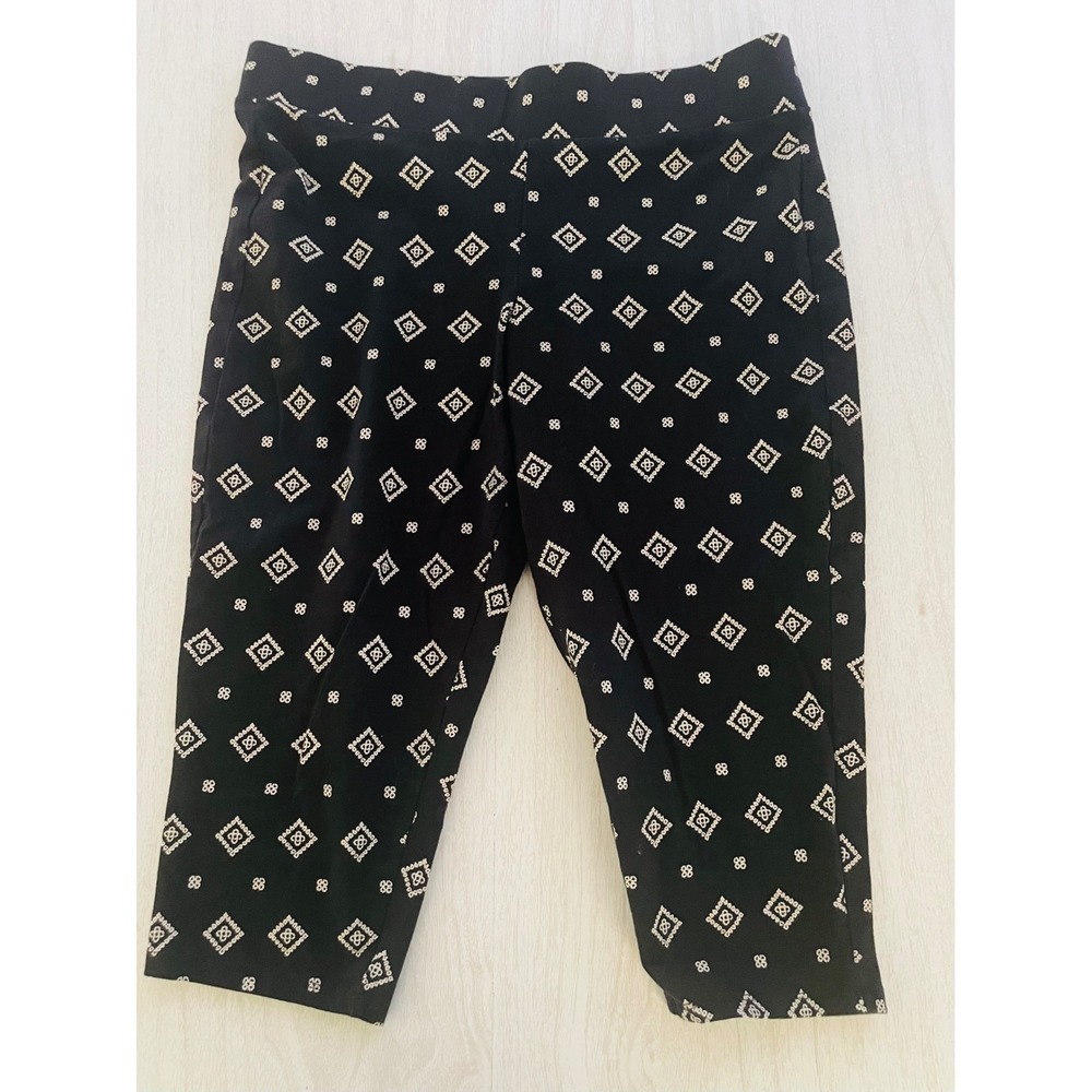 Torrid Womens Black White Geometric Diamond Print Cropped Leggings Plus Size 1
